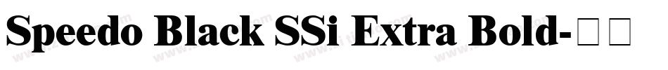 Speedo Black SSi Extra Bold字体转换